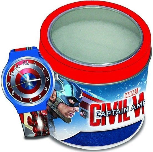 Barnklocka Marvel - Captain America Tin Box 8003013