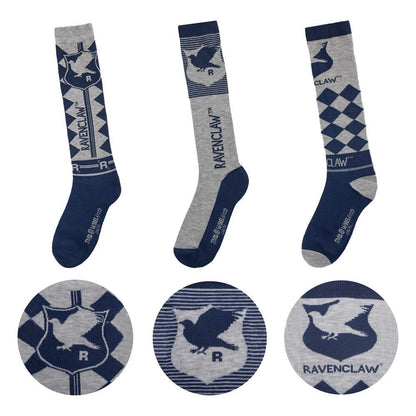 Harry Potter Knee-high Strumpor 3-Pack Ravenclaw