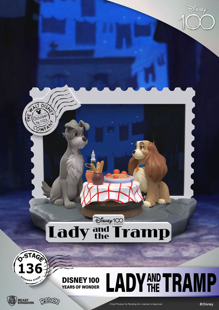 Disney 100th Anniversary D-Stage PVC Diorama Lady And The Tramp 12 cm