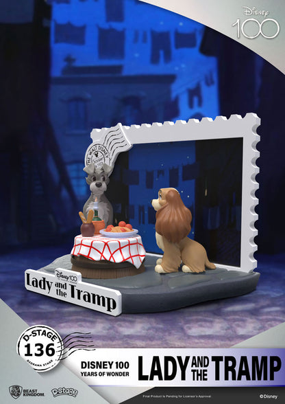 Disney 100th Anniversary D-Stage PVC Diorama Lady And The Tramp 12 cm