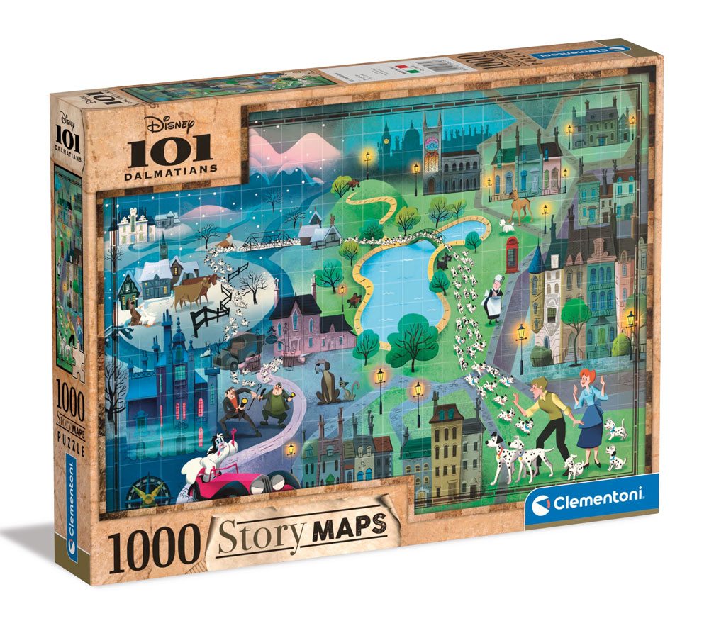 Disney Story Maps Pussel 101 Dalmations (1000 bitar)