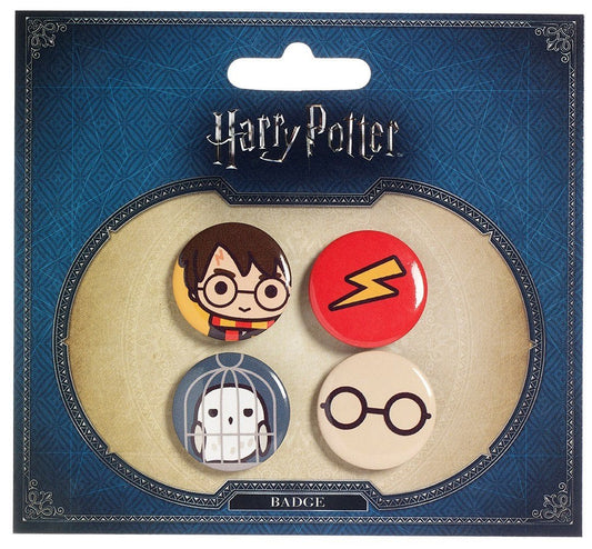 Harry Potter Cutie Button Emblem / Pin 4-Pack Harry Potter & Hedwig