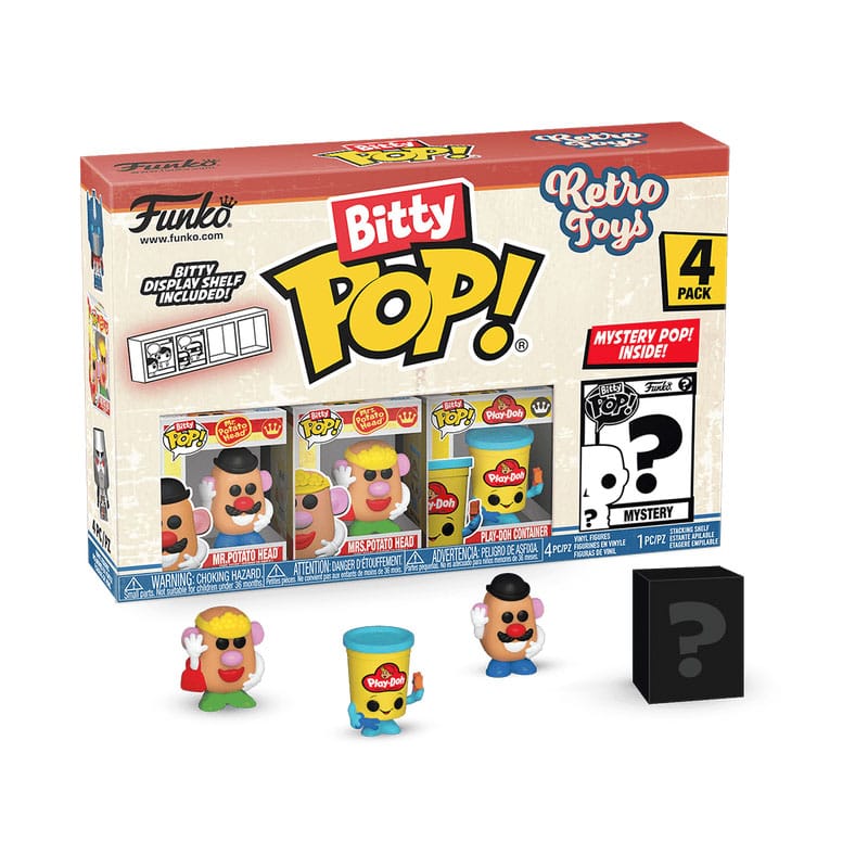 Your favourite Pops! have been shrunk into Bitty Pops!

Expand your collection with this assortment of Bitty Pop! figures featuring your most beloved cartoon characters! 

Each 4-pack comes with one rare or hyper rare mystery Bitty Pop! to complete the series.   

Bitty Pops! are packaged in hard acrylic cases with detachable bottom lids. Detachable bottom lids double as acrylic bases