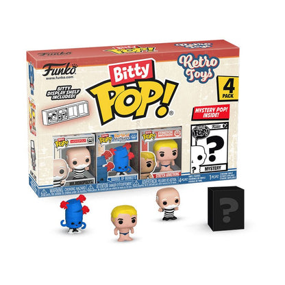 Your favourite Pops! have been shrunk into Bitty Pops!

Expand your collection with this assortment of Bitty Pop! figures featuring your most beloved cartoon characters! 

Each 4-pack comes with one rare or hyper rare mystery Bitty Pop! to complete the series.   

Bitty Pops! are packaged in hard acrylic cases with detachable bottom lids. Detachable bottom lids double as acrylic bases