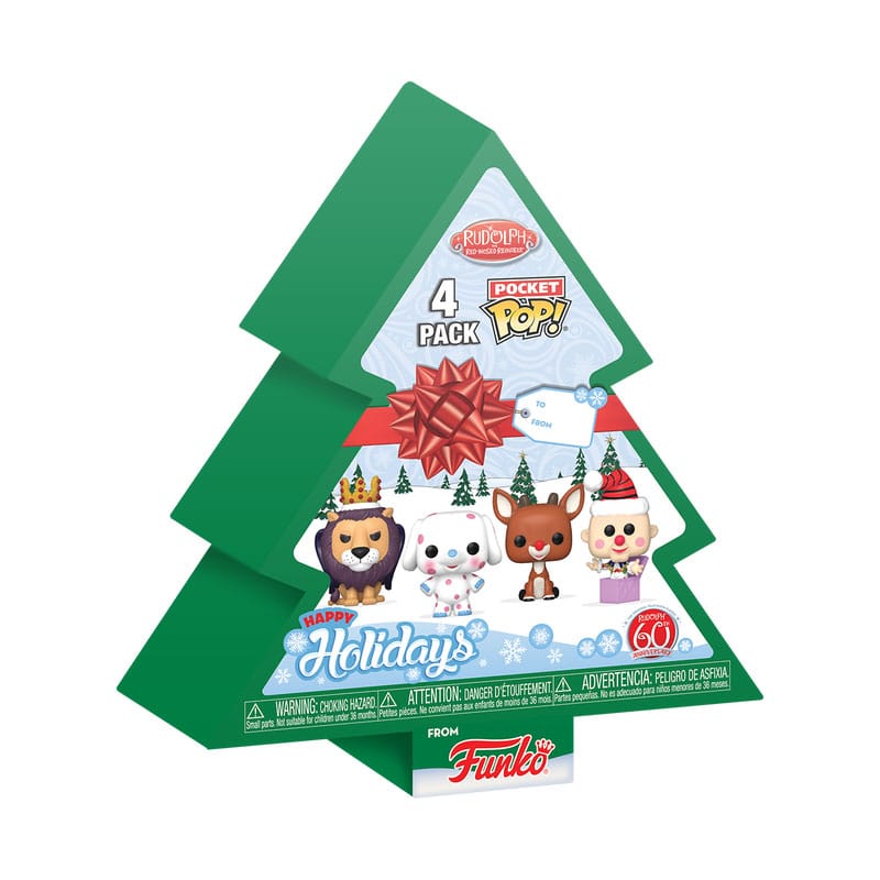 Rudolph Holiday 2024 Pocket POP Vinyl Nyckelringar 4-Pack Tree Holiday Box 4 cm