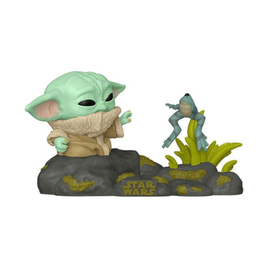 Star Wars POP Deluxe Figur Din Grogu w/Frog 9 cm