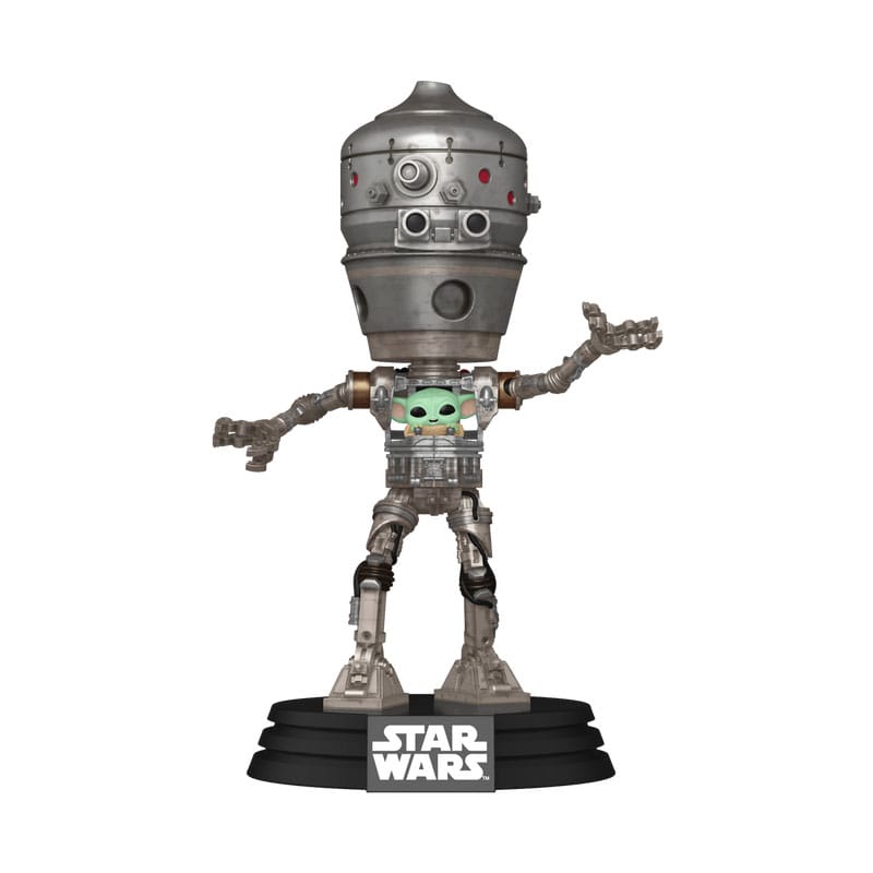 Star Wars: The Mandalorian POP Deluxe Vinyl Bobblehead Figur IG-12 with Grogu 17 cm