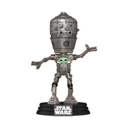 Star Wars: The Mandalorian POP Deluxe Vinyl Bobblehead Figur IG-12 with Grogu 17 cm