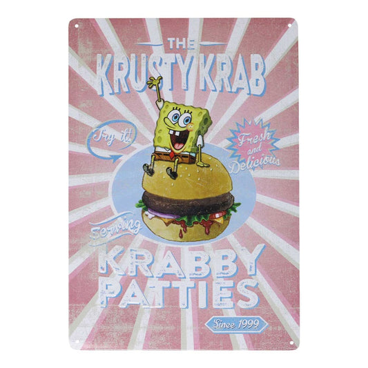 Svampbob Fyrkant Tin Sign Krusty Krab