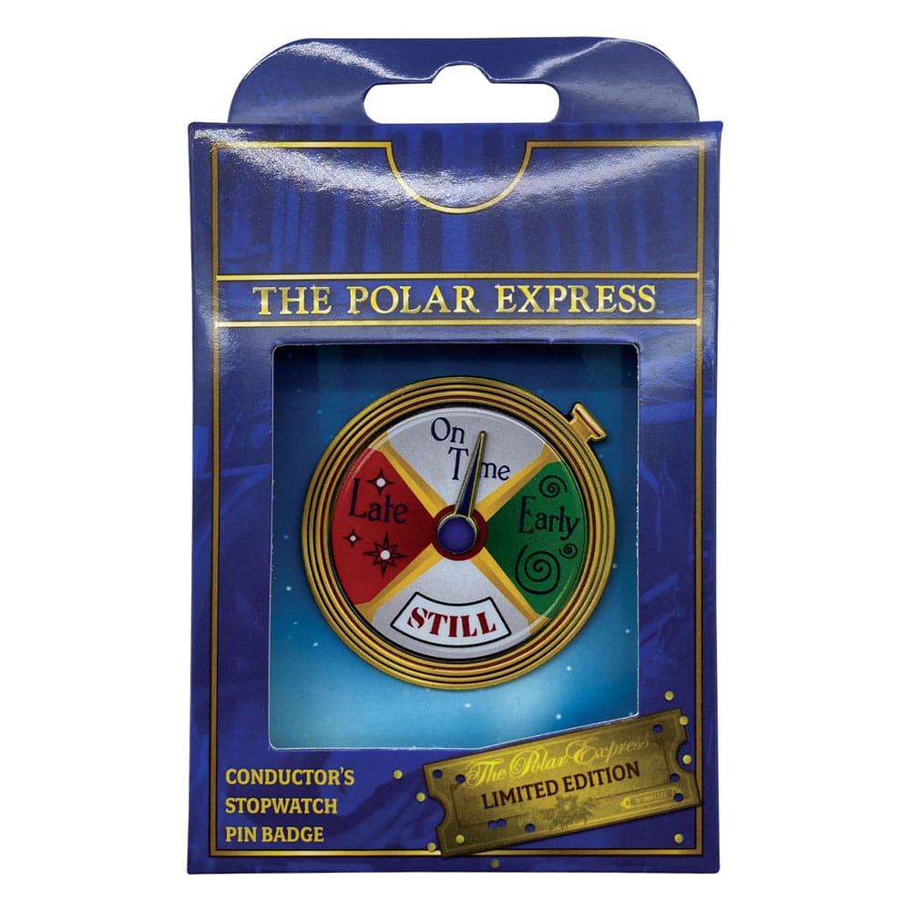 Polar Express Spinning Stopwatch Pin Badge – Conductor Edition