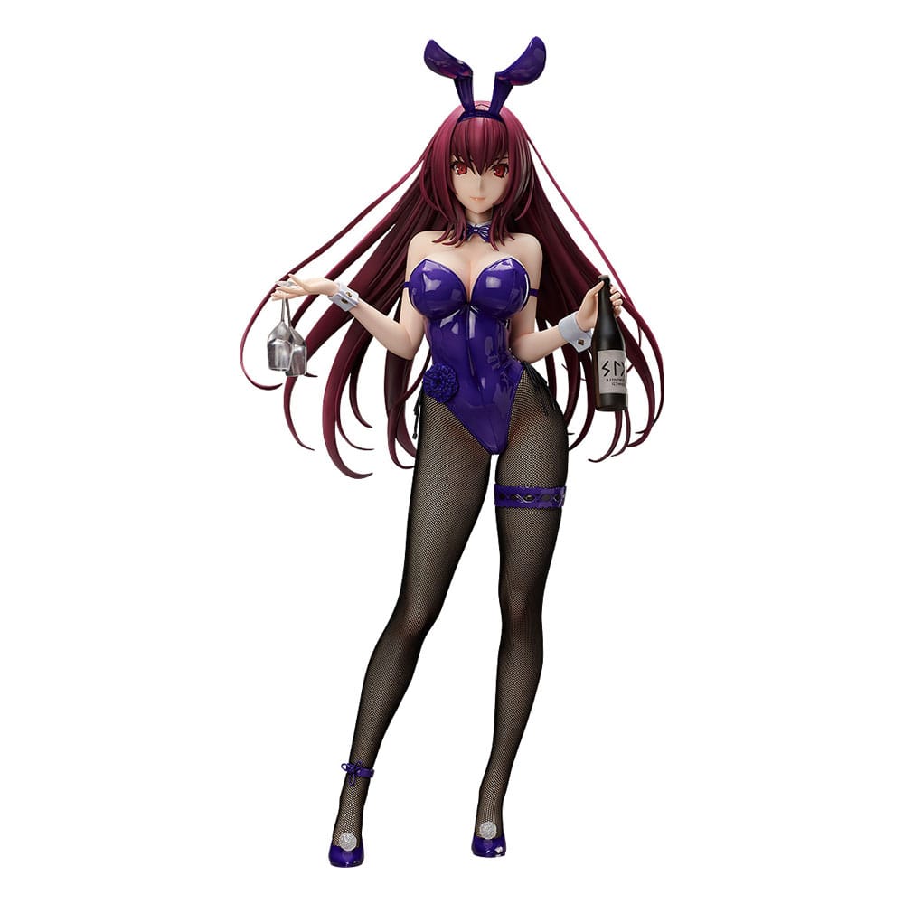 Bunny Scáthach is back for a rerelease!

From the popular smartphone game "Fate/Grand Order" comes a rerelease of the 1/4 scale figure of Scáthach in a bunny style as drawn by Hiroka Koyama.
The figure features Scáthach holding a wine bottle and glasses with a gentle smile on her face.
The impressively detailed sculpt made possible by the large scale