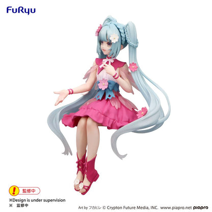 Hatsune Miku Noodle Stopper PVC Staty Blomsterfe Cosmos 14 cm