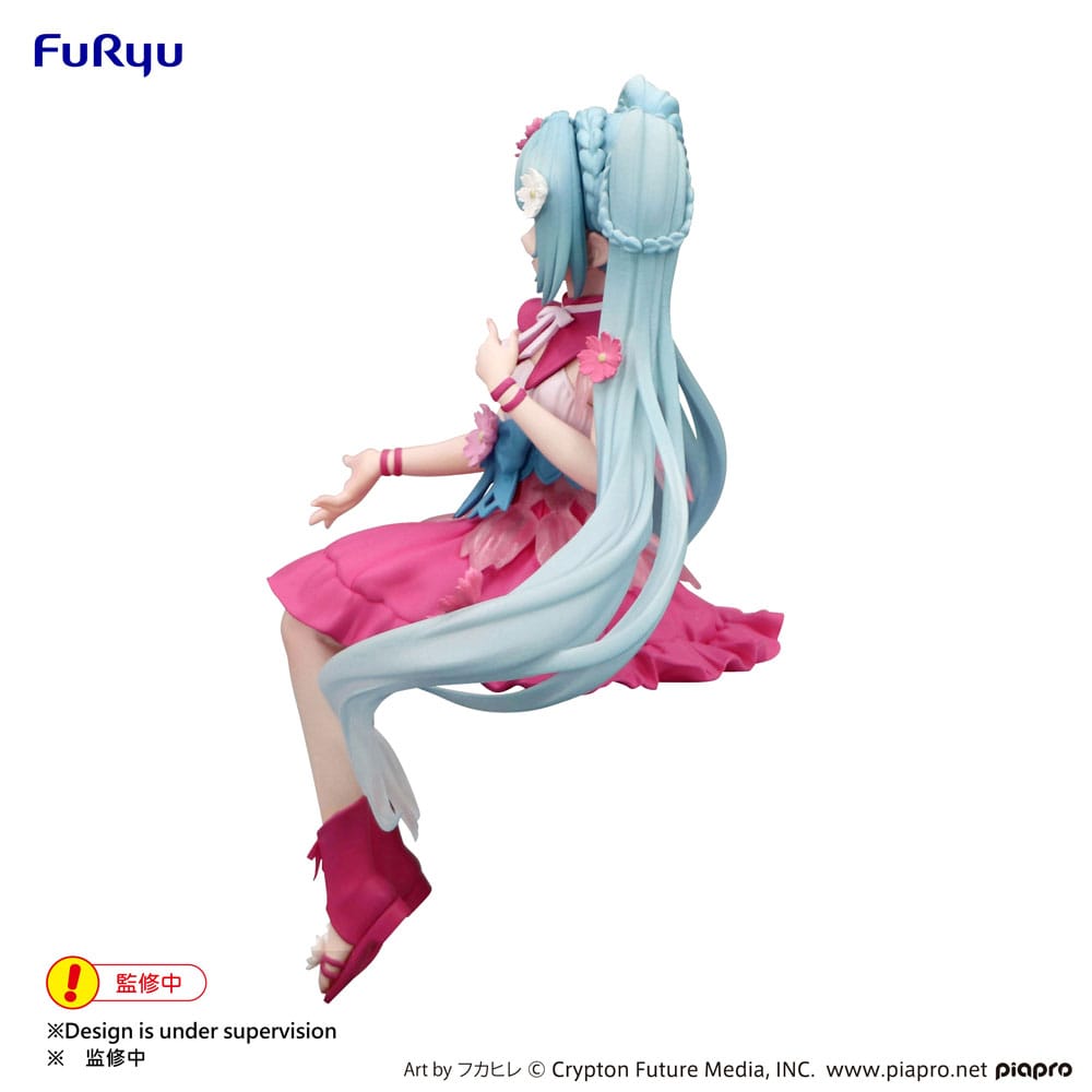 Hatsune Miku Noodle Stopper PVC Staty Blomsterfe Cosmos 14 cm