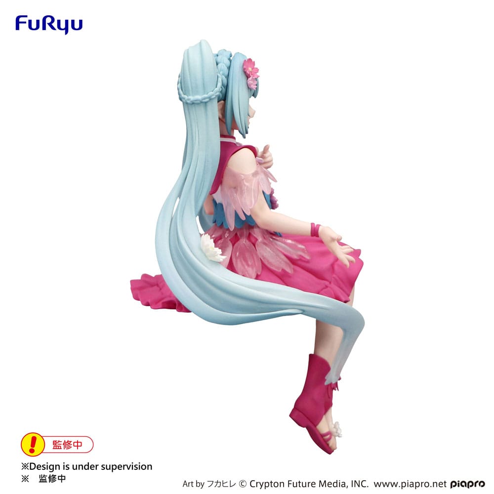 Hatsune Miku Noodle Stopper PVC Staty Blomsterfe Cosmos 14 cm