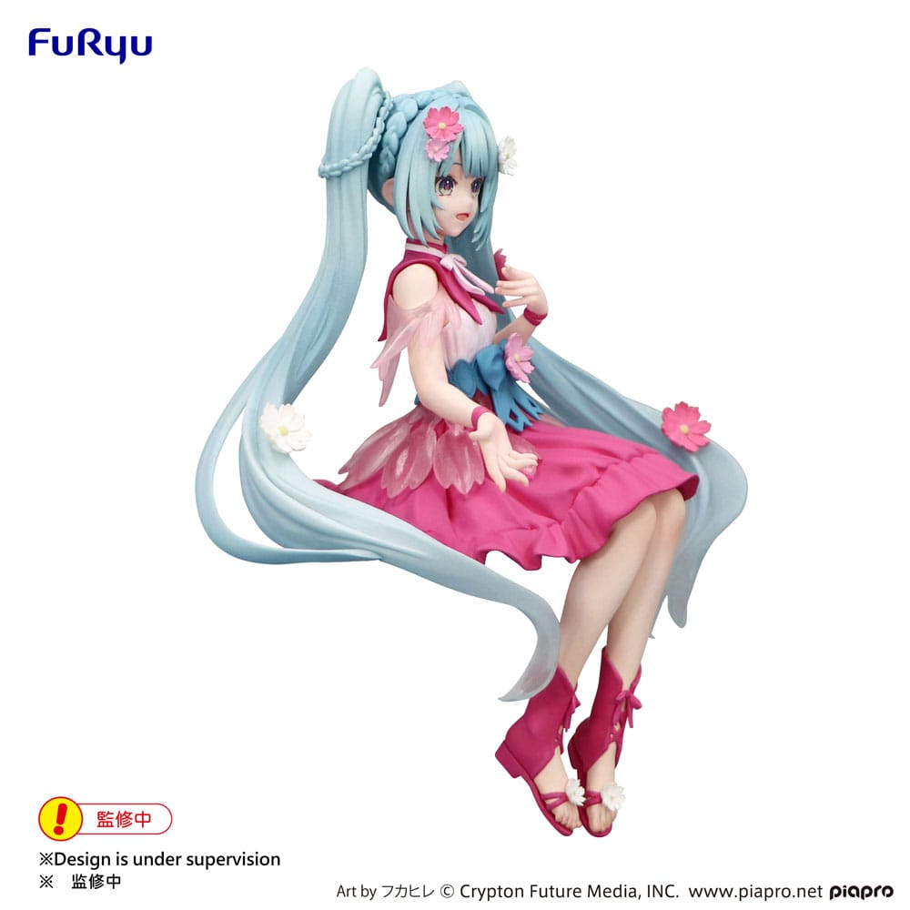 Hatsune Miku Noodle Stopper PVC Staty Blomsterfe Cosmos 14 cm