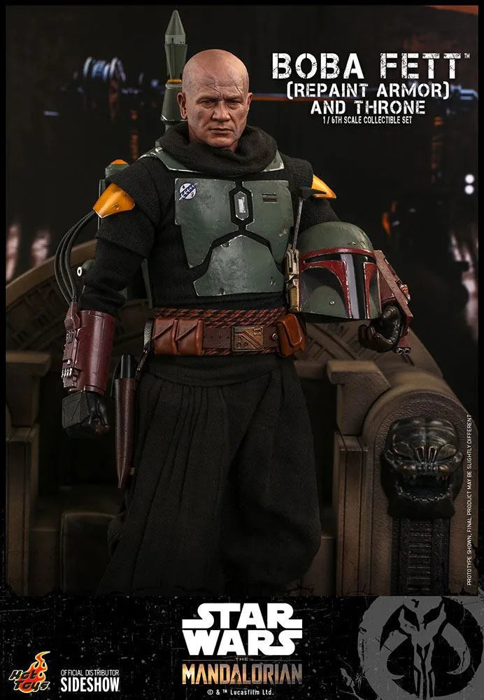 Star Wars The Mandalorian Actionfigur 1/6 Boba Fett (Repaint Armor) and Throne 30 cm