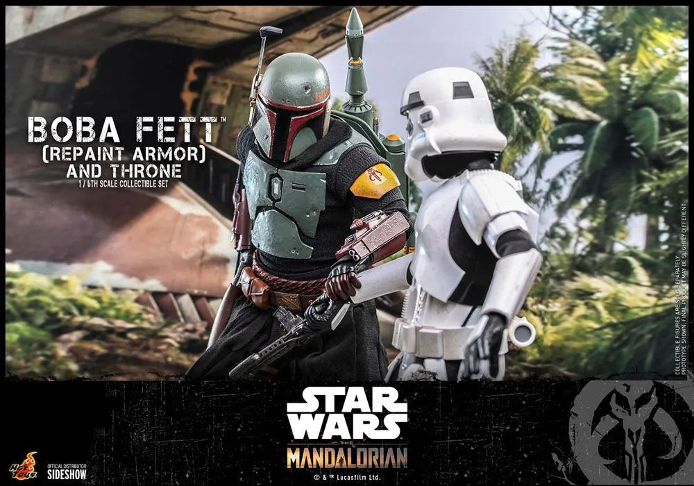 Star Wars The Mandalorian Actionfigur 1/6 Boba Fett (Repaint Armor) and Throne 30 cm