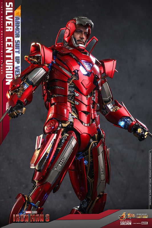 Iron Man 3 Movie Masterpiece Actionfigur 1/6 Silver Centurion (Armor Suit Up Version) 32 cm