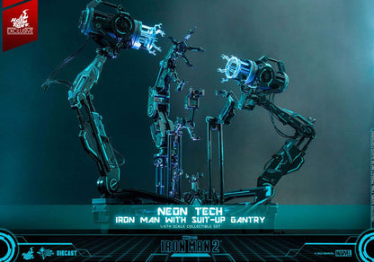 Iron Man 2 Actionfigur 1/6 Neon Tech Iron Man with Suit-Up Gantry 32 cm