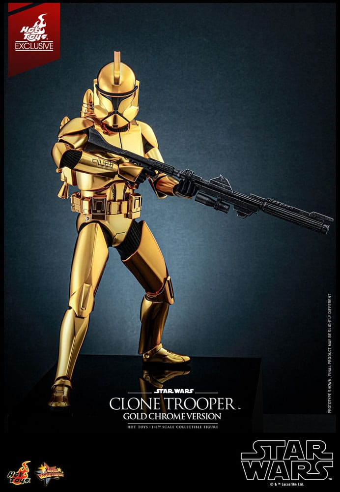 Star Wars Actionfigur 1/6 Clone Trooper (Gold Chrome Version) Exclusive 30 cm