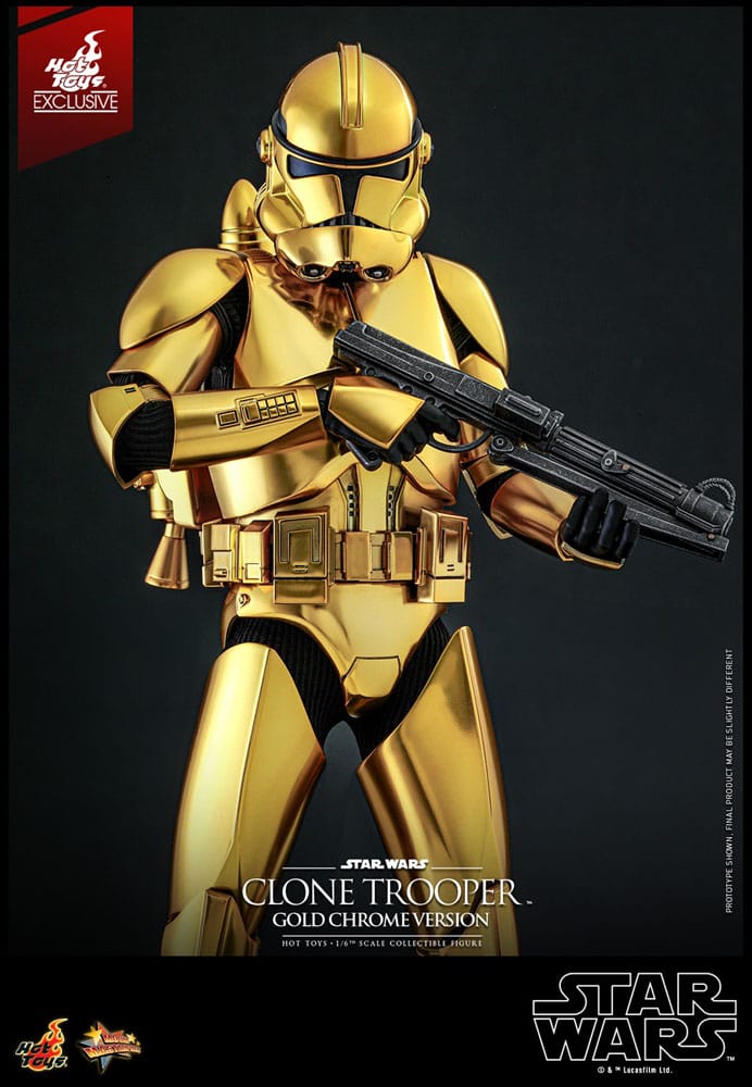 Star Wars Actionfigur 1/6 Clone Trooper (Gold Chrome Version) Exclusive 30 cm