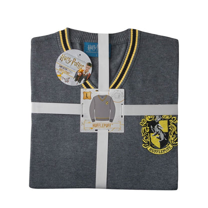 Harry Potter Hufflepuff Stickad Tröja Stl XL