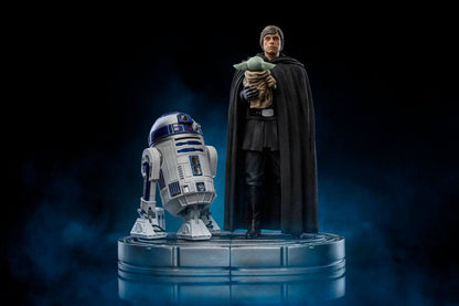 Star Wars The Mandalorian Art Scale Staty 1/10 Luke Skywalker and Grogu 21 cm