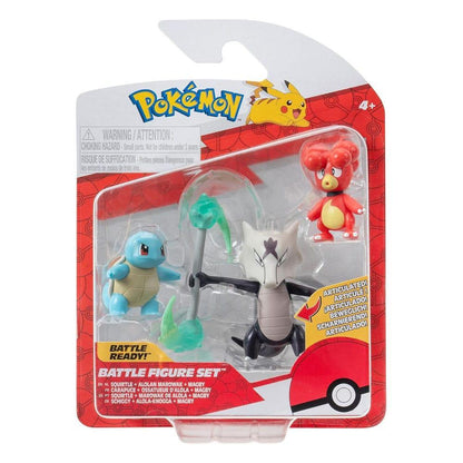 Pokemon Battle Figur Set 3-Pack Magby, Squirtle #4, Alolan Marowak 5 cm