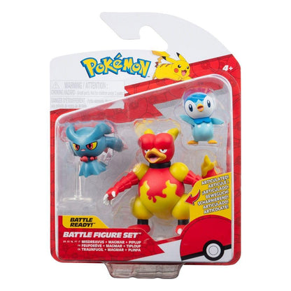 Pokemon Battle Figur Set 3-Pack Piplup, Misdreavus, Magmar 5 cm