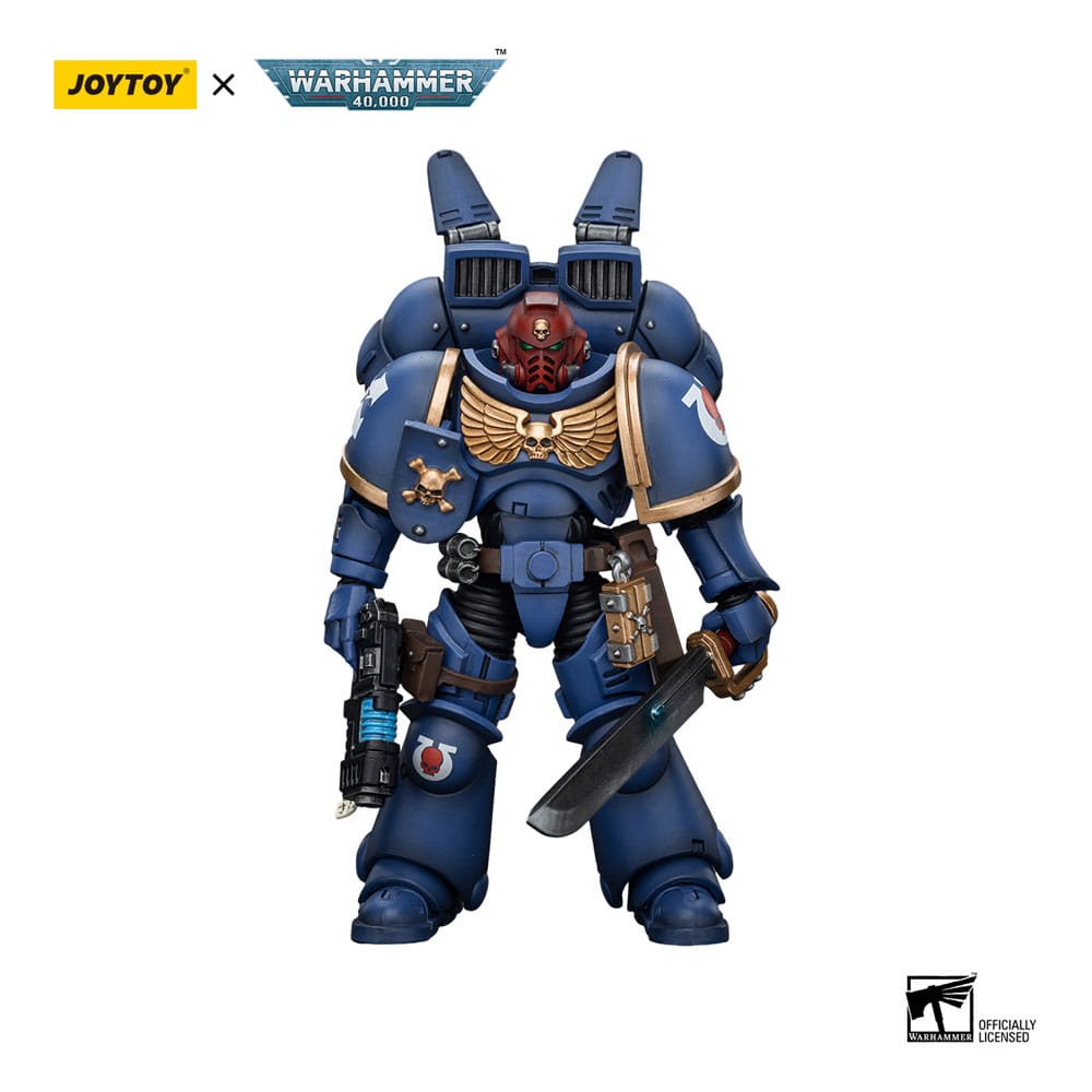 Warhammer 40k Action Figure 1/18 Ultramarines Jump Pack Intercessors Sergeant With Plasma Pistol And Power Sword 12 cm