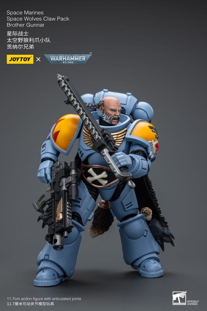 Warhammer 40k Actionfigur 1/18 Space Marines Space Wolves Claw Pack Brother Gunnar 12 cm