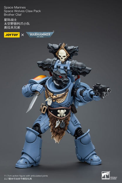 Warhammer 40k Actionfigur 1/18 Space Marines Space Wolves Claw Pack Brother Olaf 12 cm