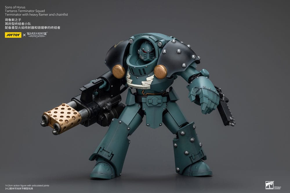 Warhammer The Horus Heresy Actionfigur 1/18 Tartaros Terminator Squad Terminator With Heavy Flamer And Chainfist 12 cm