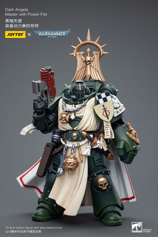 Warhammer 40k Actionfigur 1/18 Dark Angels Mästare med Power Fist 12 cm