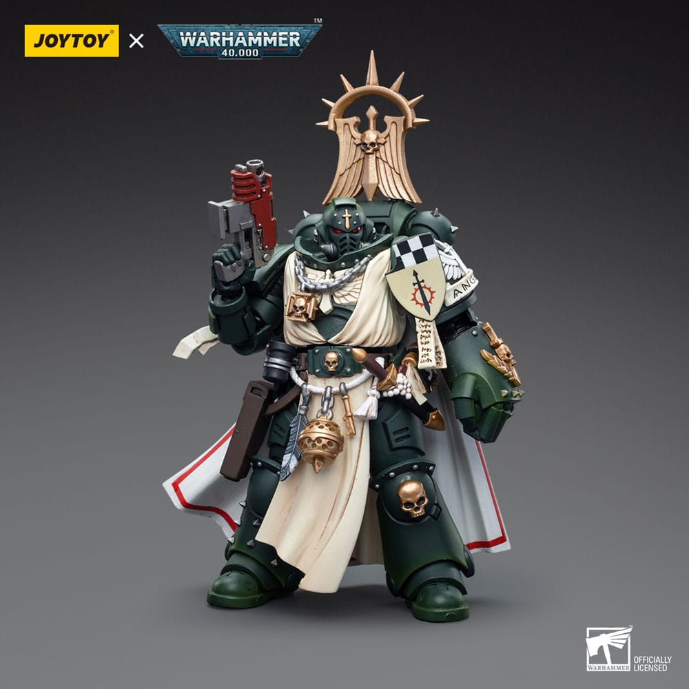 Warhammer 40k Actionfigur 1/18 Dark Angels Mästare med Power Fist 12 cm