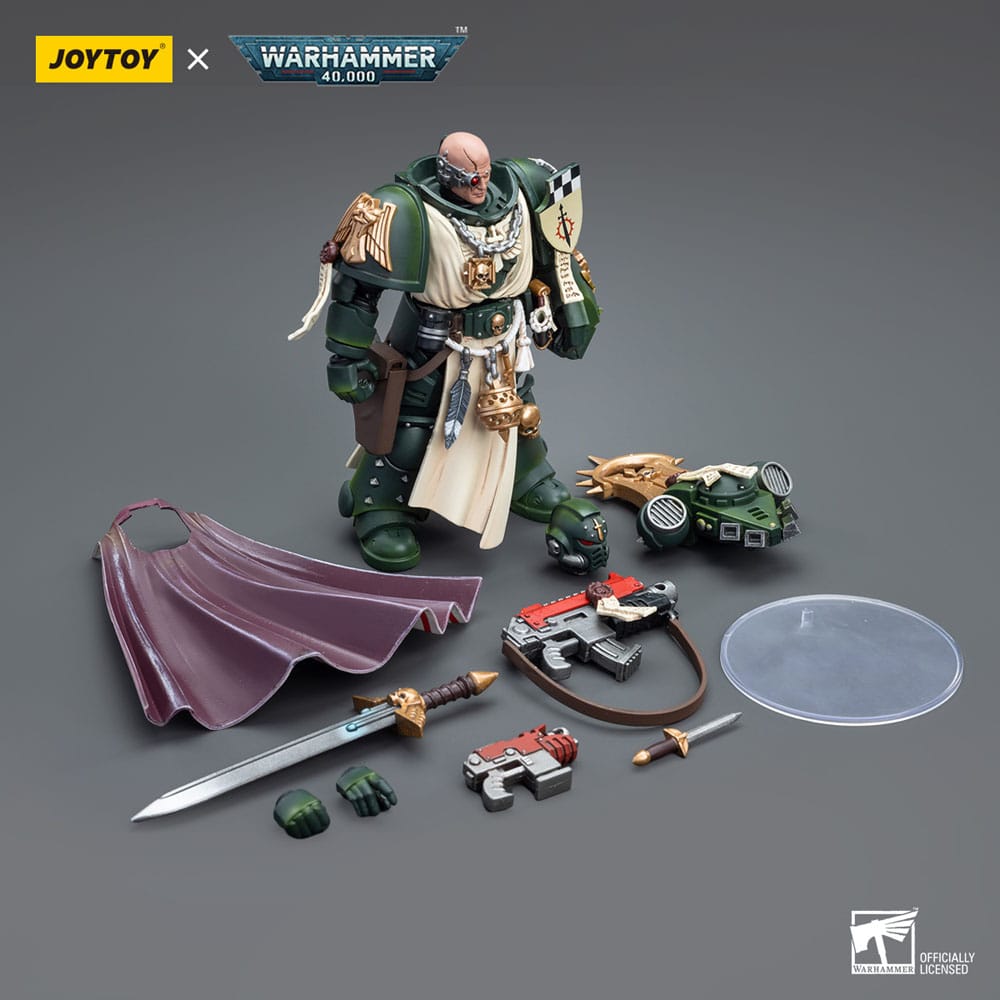 Warhammer 40k Actionfigur 1/18 Dark Angels Mästare med Power Fist 12 cm