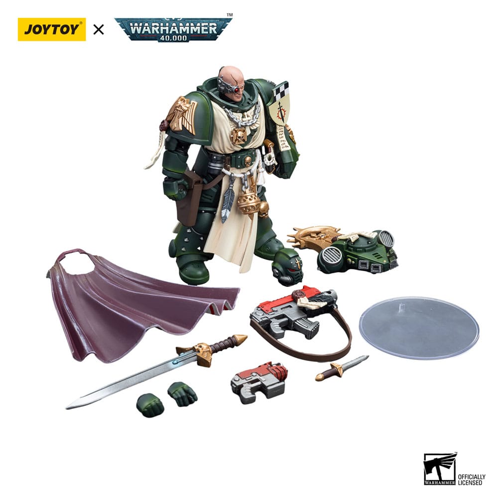 Warhammer 40k Actionfigur 1/18 Dark Angels Mästare med Power Fist 12 cm