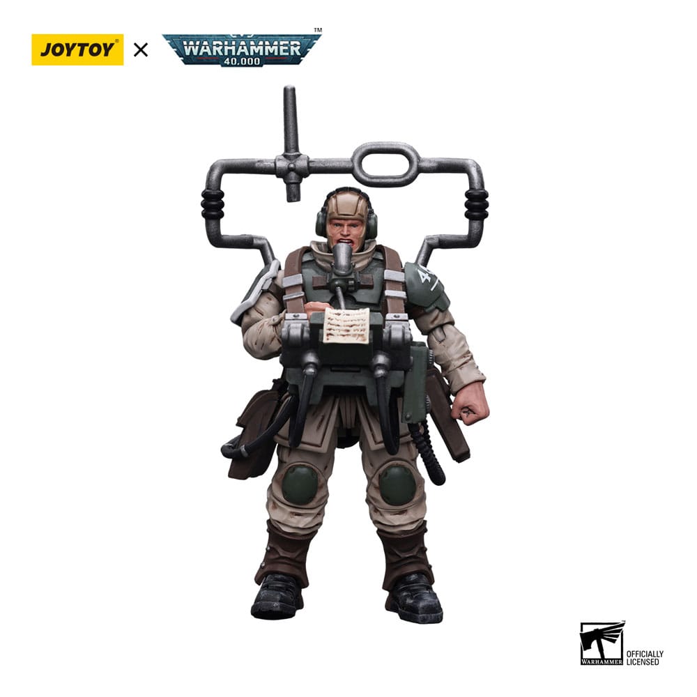 Warhammer 40k Actionfigur 1/18 Astra Militarum Cadian Command Squad Veteran with Master Vox 12 cm