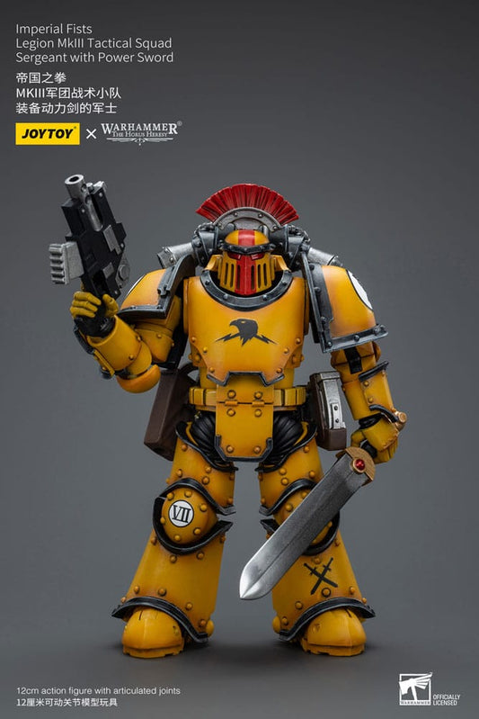 Warhammer The Horus Heresy Actionfigur 1/18 Imperial Fists Legion MkIII Tactical Squad Sergeant with Power Sword 12 cm