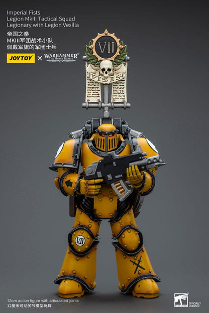 Warhammer The Horus Heresy Actionfigur 1/18 Imperial Fists Legion MkIII Tactical Squad Legionary with Legion Vexilla 12 cm