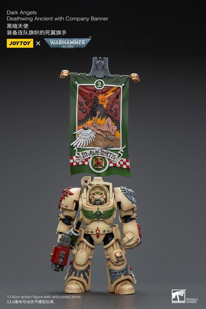 Warhammer 40k Actionfigur 1/18 Dark Angels Deathwing Ancient with Company Banner 12 cm