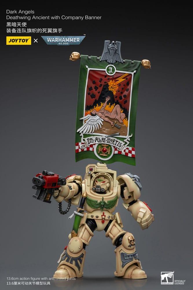 Warhammer 40k Actionfigur 1/18 Dark Angels Deathwing Ancient with Company Banner 12 cm