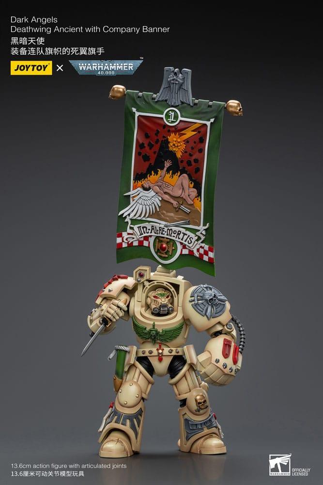 Warhammer 40k Actionfigur 1/18 Dark Angels Deathwing Ancient with Company Banner 12 cm