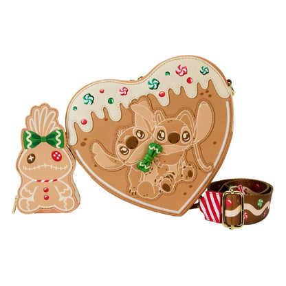 Disney by Loungefly Axelremsväska Lilo & Stitch Angel and Stitch Gingerbread Heart