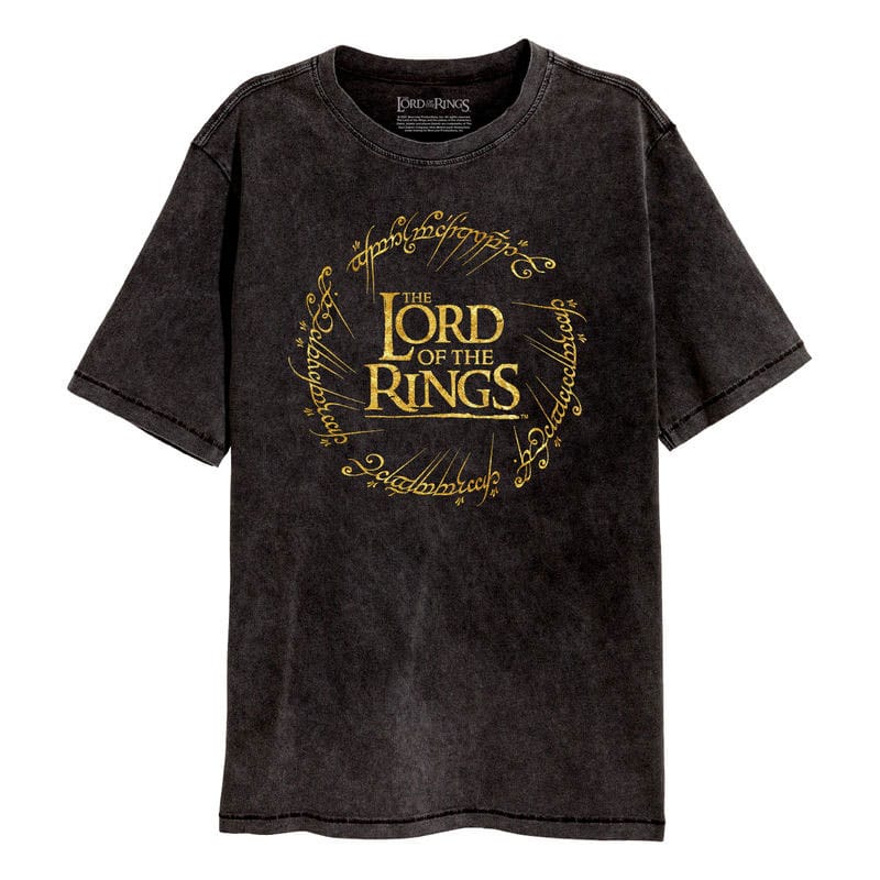 Lord Of The Rings T-Shirt Gold Foil Logo Size M