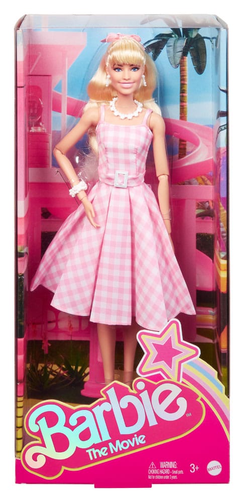 Barbie Film Docka i Rosa Gingham Klänning