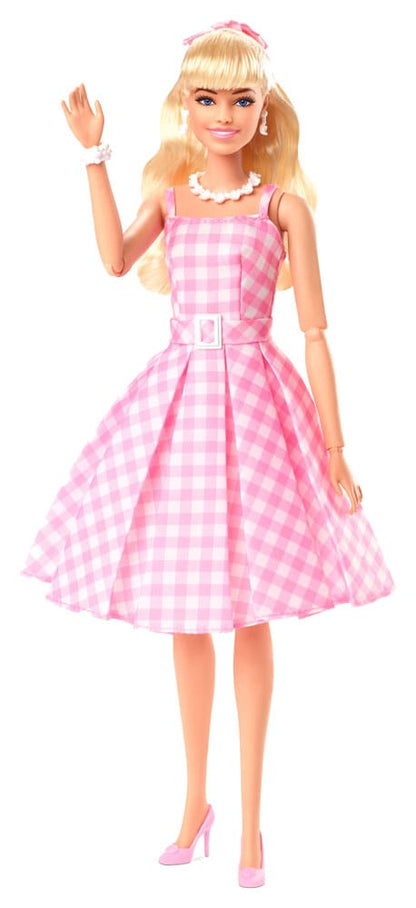 Barbie Film Docka i Rosa Gingham Klänning