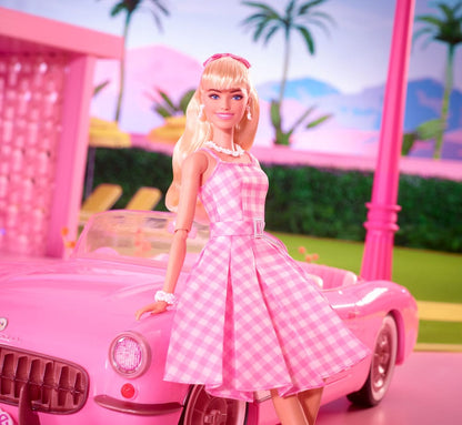 Barbie Film Docka i Rosa Gingham Klänning