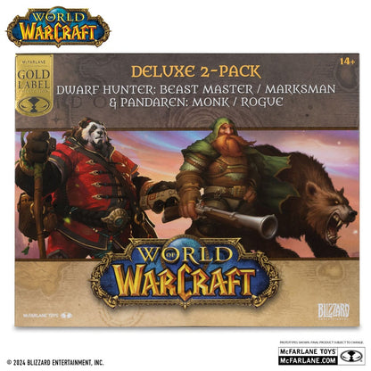 World of Warcraft PVC Staty 2-Pack 1/12 Dwarf Hunter: Beast Master & Pandaren: Monk (Gold Label) 15 cm