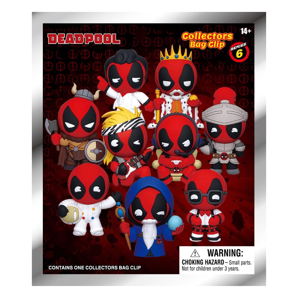 Marvel 3D PVC Bag Clips - Deadpool Series 6 (Display av 24)